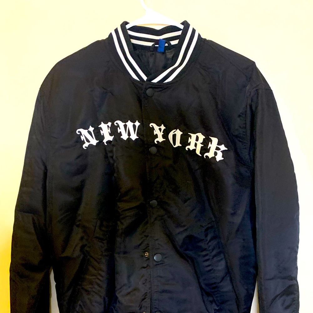 NEW YORK bomber jacket with embroidered stitching